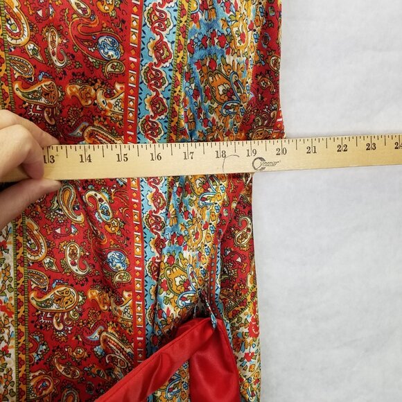 Oscar de la Renta Robe Women S/M Pink Label Paisley Loungewear Satin Knee Length - Picture 16 of 16